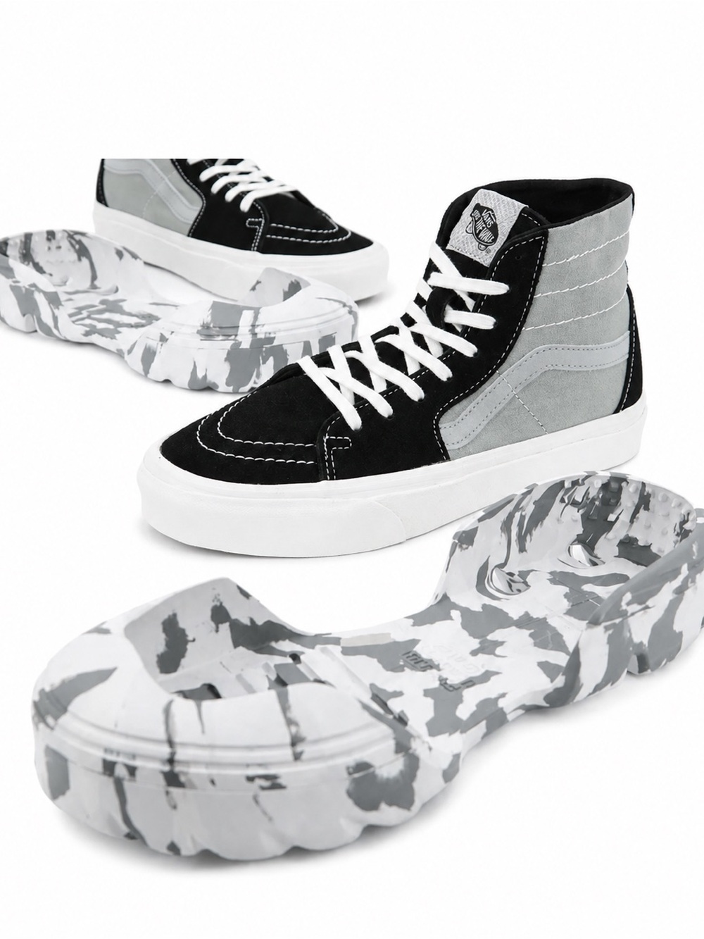 VANS SK8-Hi Tapered Modular MOON ROCKS BLACK SHOES  Women Size 7